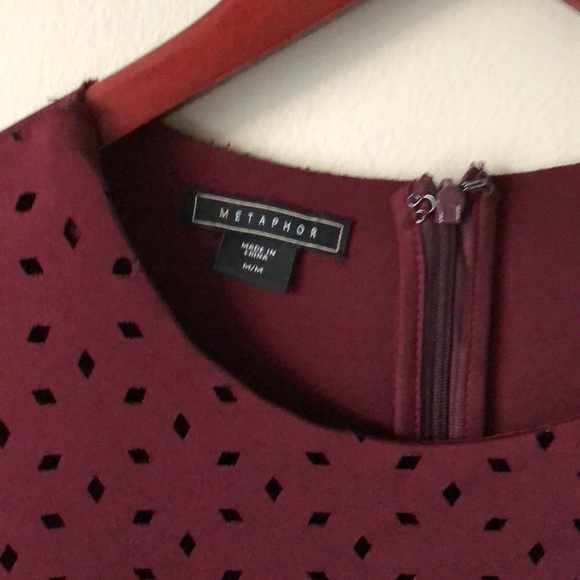 Maroon Cutout Peplum - Picture 3 of 7